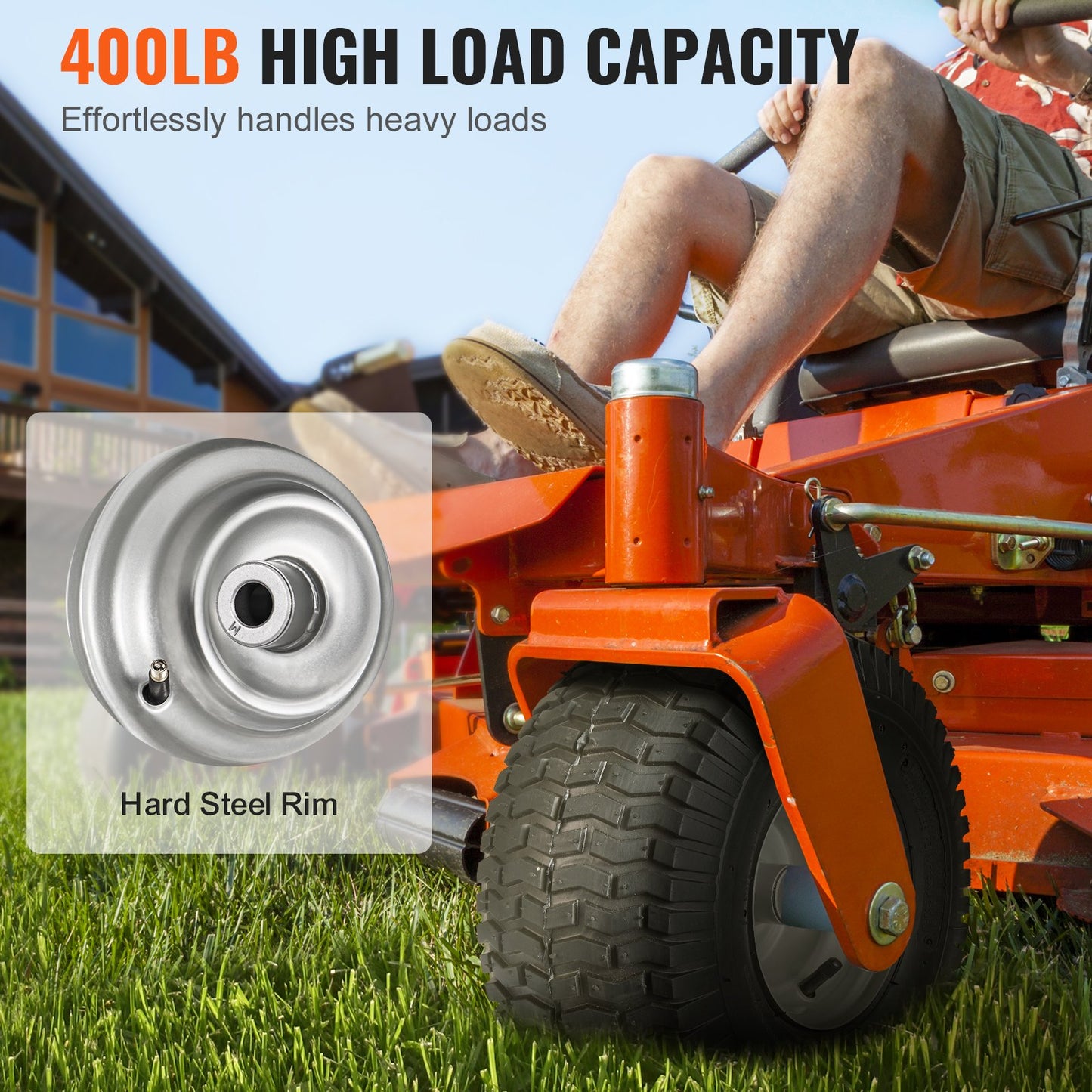 15x6 Lawn Mower Tires 2-Pack with Wheel Assemblies for Lawn Tractors
