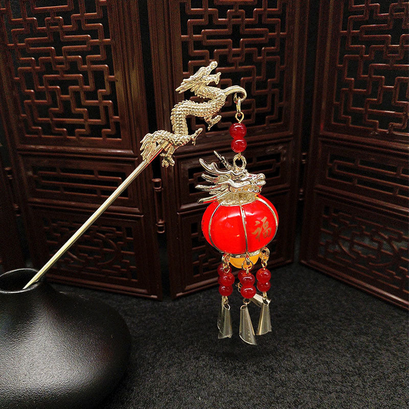 Dragon Hairpin Pearl Style - Retro Alloy Hair Accessory