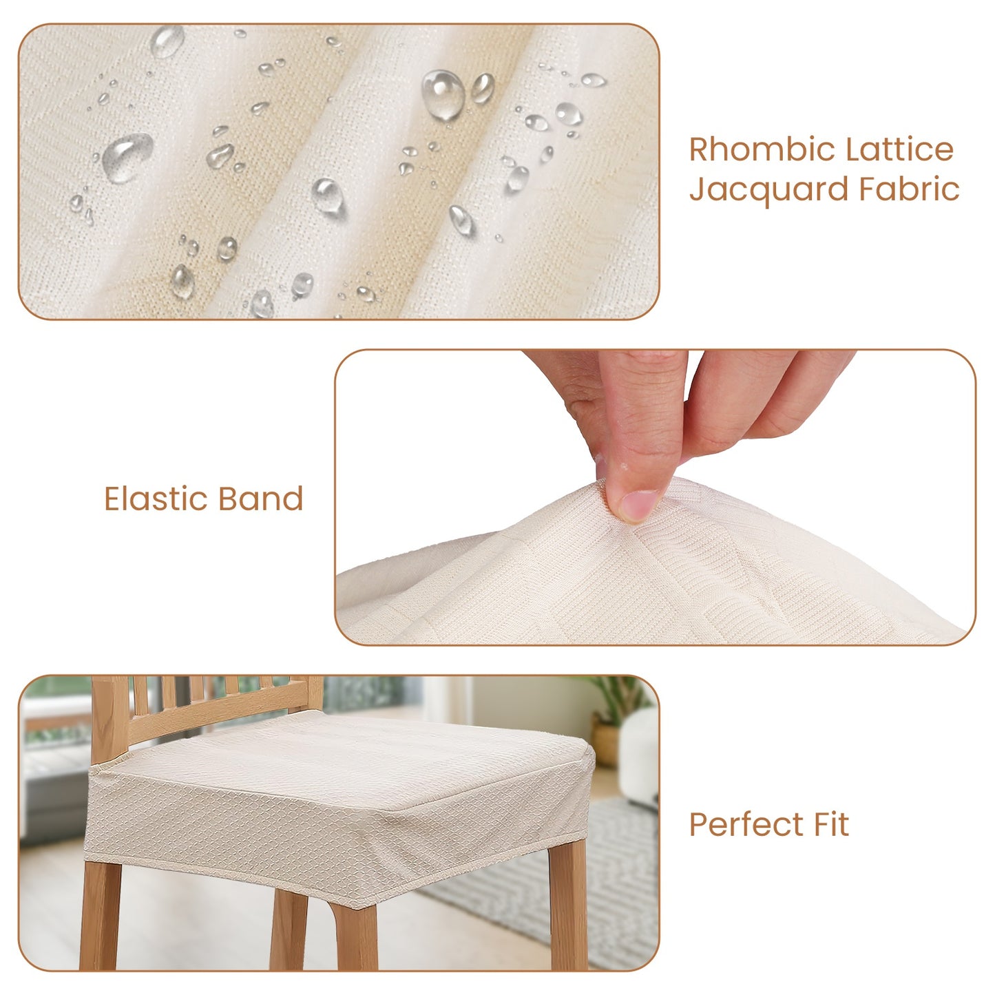 Waterproof Dining Chair Slipcovers - Stretch Jacquard Covers