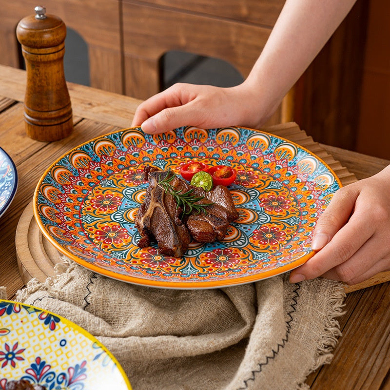 Bohemian Ceramic Platter - Creative Tableware for Kitchen & Dining