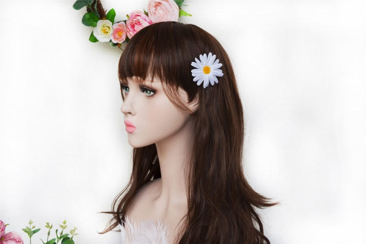 Large Daisy Flower Duckbill Hair Clips Set - Handmade Hair Accessories for Women