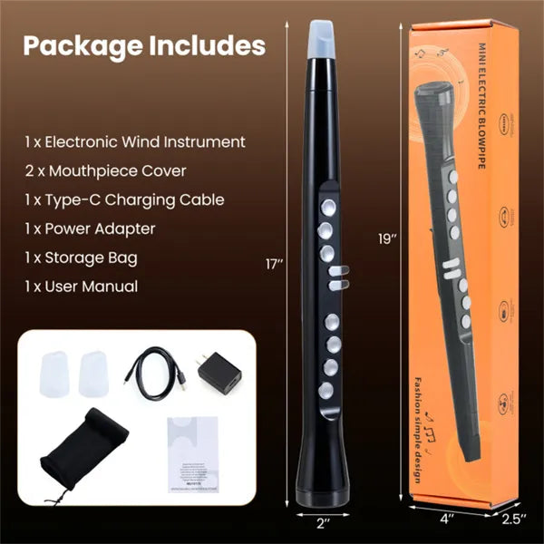 Portable Wireless MIDI Saxophone - 100 Tones, Hi-Fi Speaker