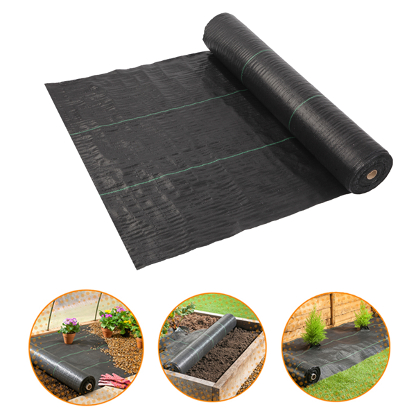 4x100ft Black Weed Barrier Fabric Polypropylene Garden Cloth Waterproof