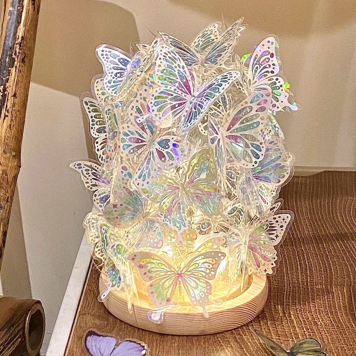 DIY Butterfly Night Light Kit - Glowing Atmosphere Lamp for Home & Kids