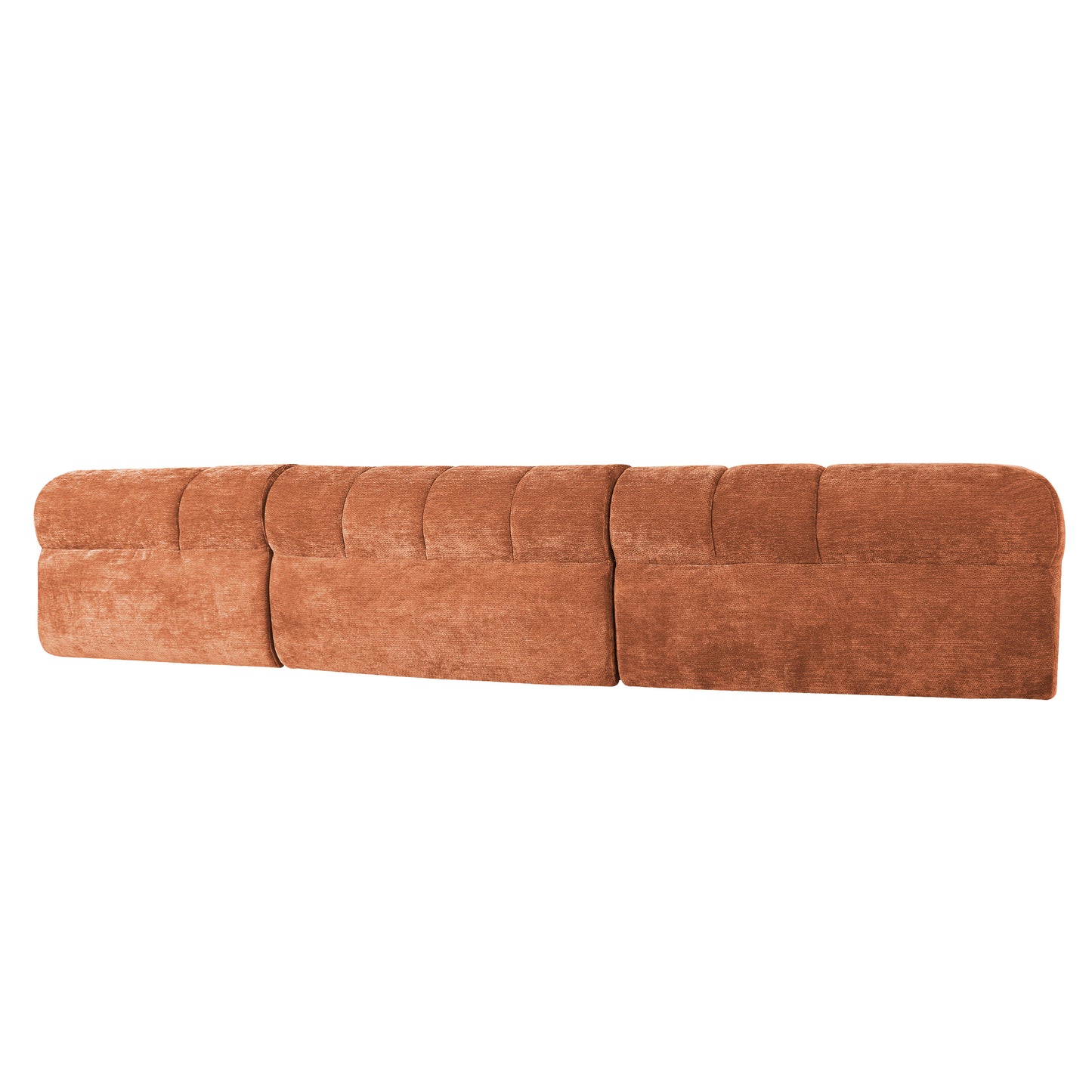 L-Shaped Sectional Sofa - 122" Orange Foam, 2-Piece Set