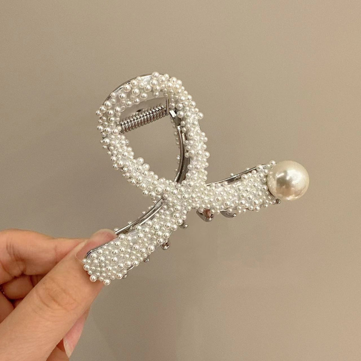 Pearl Grip Updo Barrettes - 8cm