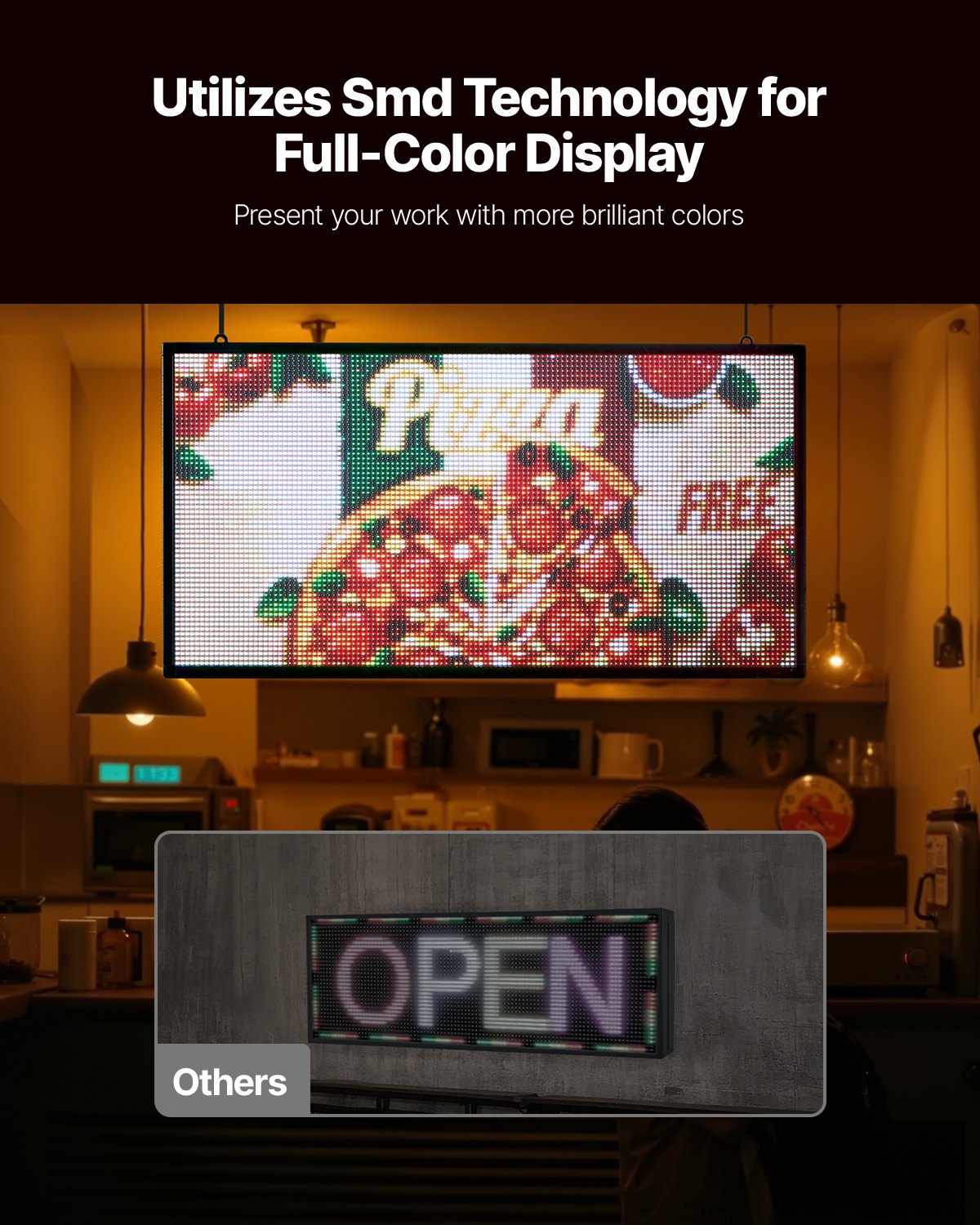 Programmable LED Sign - 27x14 Inch Full-Color Scrolling Display