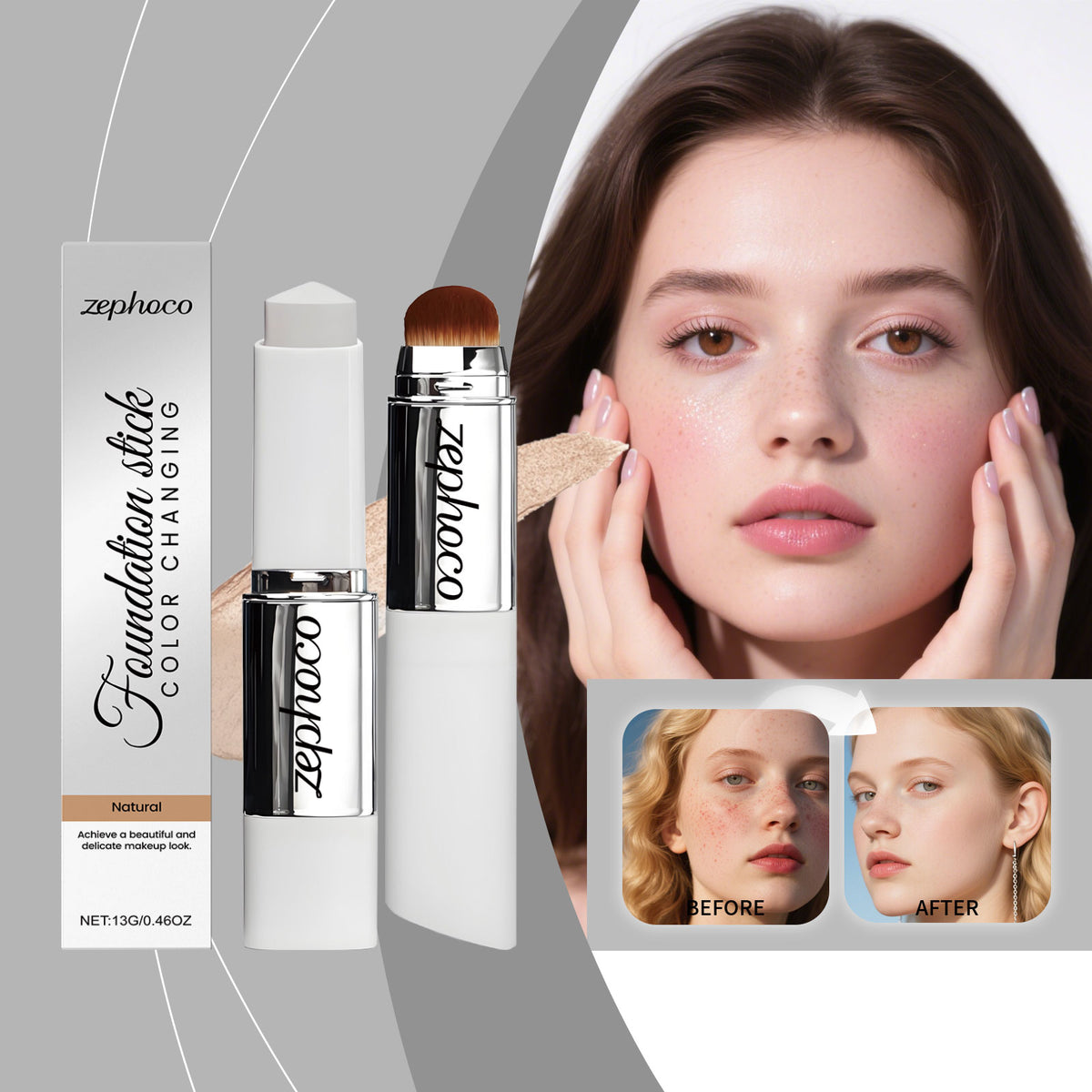 Color-Changing Concealer Foundation Stick Natural Shade