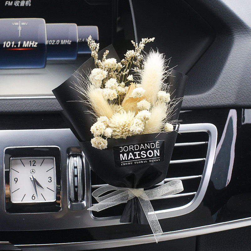 Decorative Dried Flowers Air Outlet Car Freshener - Colorful Aromatic Bouquet