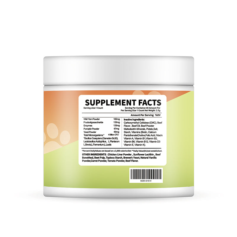 Dog Probiotics Soft Chews for Digestive Health - 40 Servings