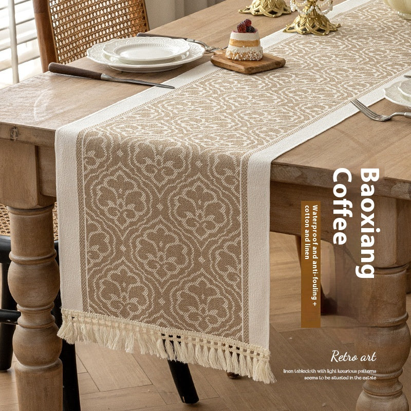 Cotton Linen Dining Tablecloth for Kitchen & Dining - Long Size