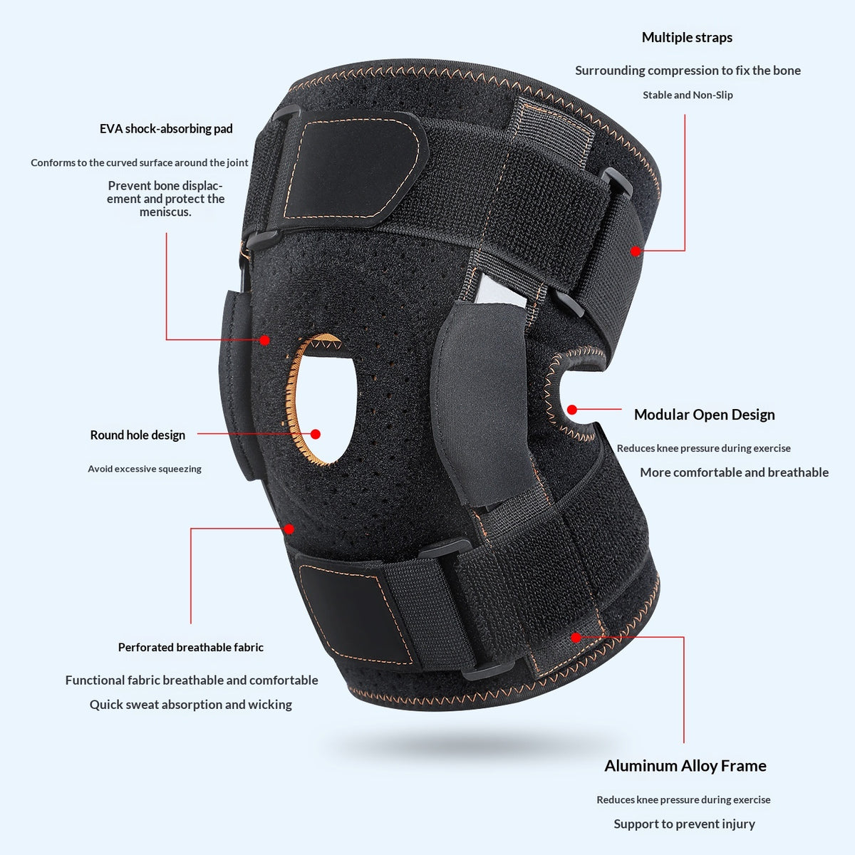 Adjustable Knee Brace Support Pads for Running & Cycling