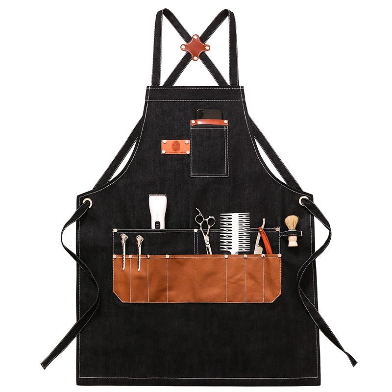 Black Adjustable Unisex Work Apron for Kitchen & Industry - 75cm