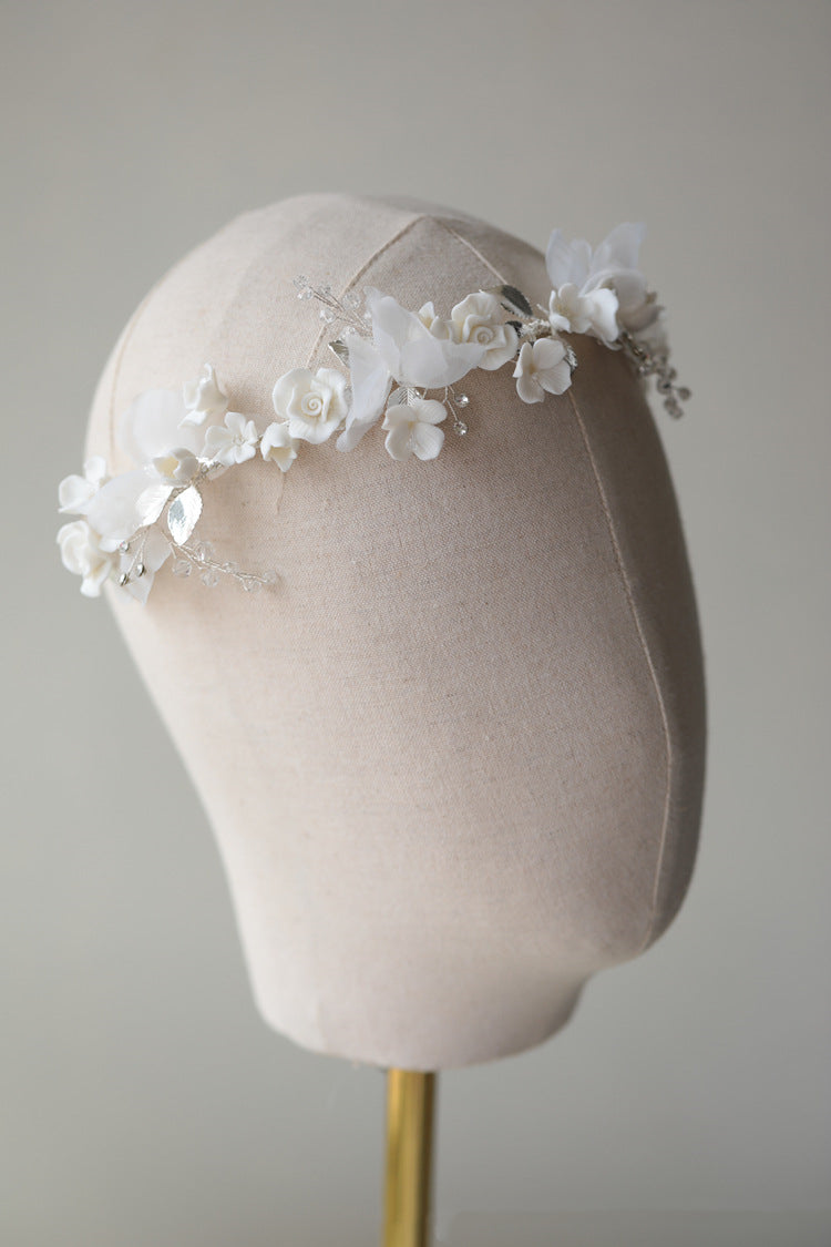 Women's Ceramic Flower Hair Band - Hair Accessories for Women, Elegant Style