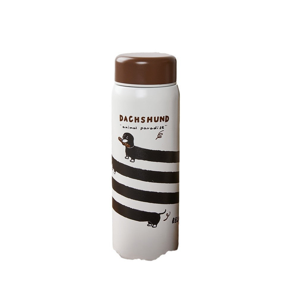 Portable Stainless Steel Insulated Dog Cup 300ml - White