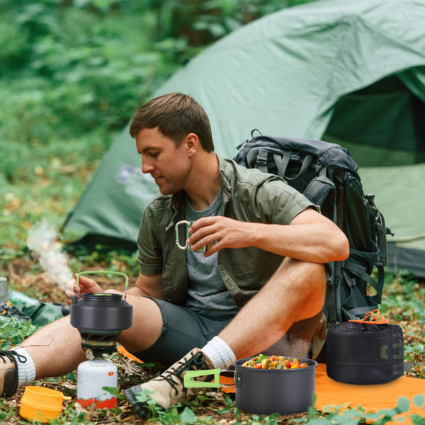 16-Piece Camping Cookware Set - Lightweight Outdoor Cooking