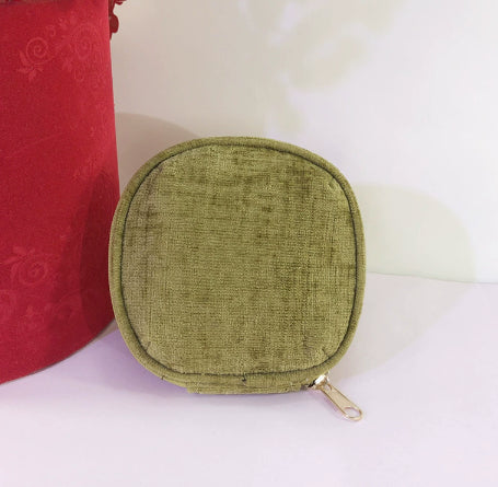 Thickened Velvet Jewelry Pouch & Accessory Storage Box - Multi-Functional Round or Long Design