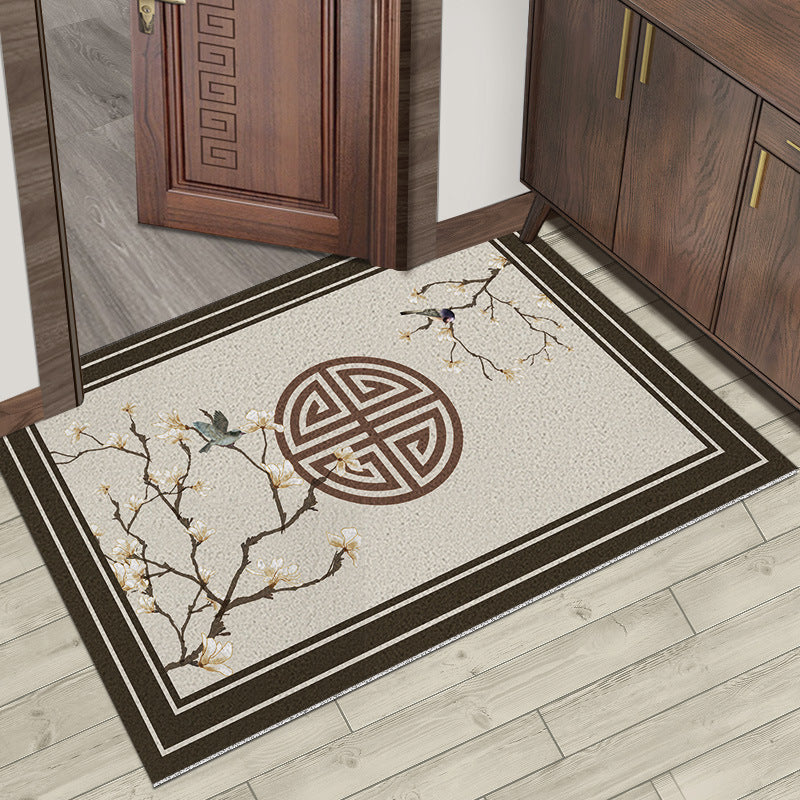 Chinese Style Silk Ring Foot Mat Door Entrance Rug Home Decor