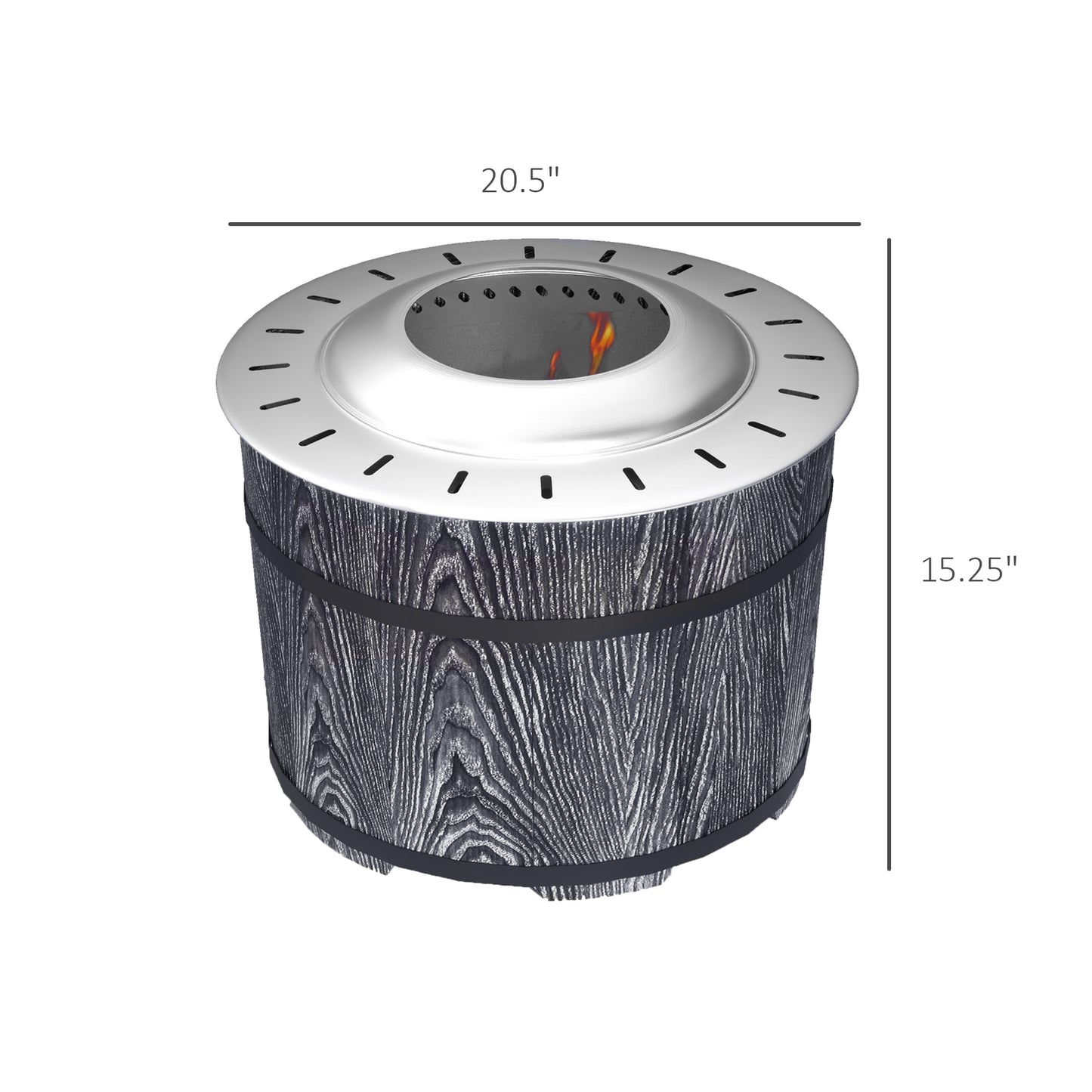 Portable Smokeless Fire Pit - Black with Fireproof Mat