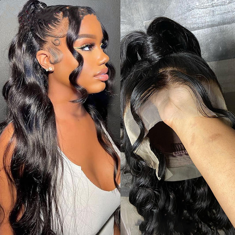 Long Wavy Lace Wig for Women - 100% Human Hair, 150% Density, 10-16 Inch Options