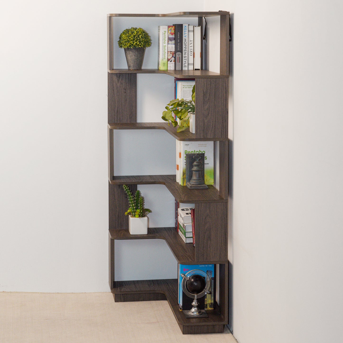 90cm 35.43 Extended Size 5-Tier Freestanding L-Shaped Corner