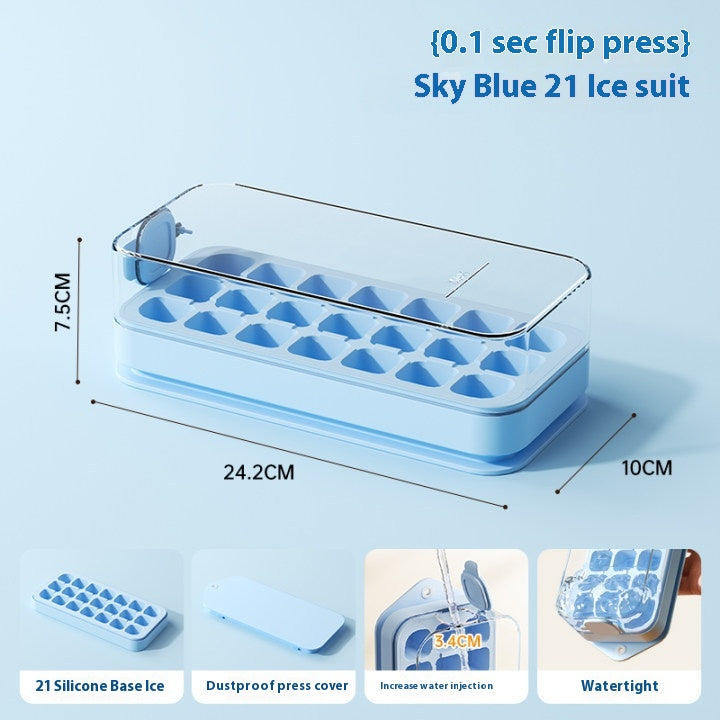 Food Grade Plastic Ice Tray Mold - 21 Grid, Multi-Color Options