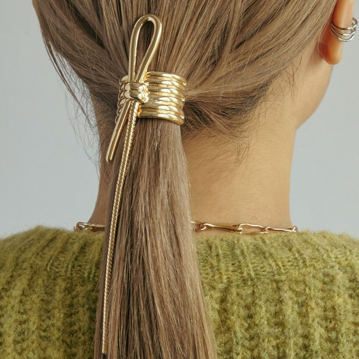 Luxury Hair Clip for Ponytail - Simple Stylish Hair Accessory, Electroplated Finish