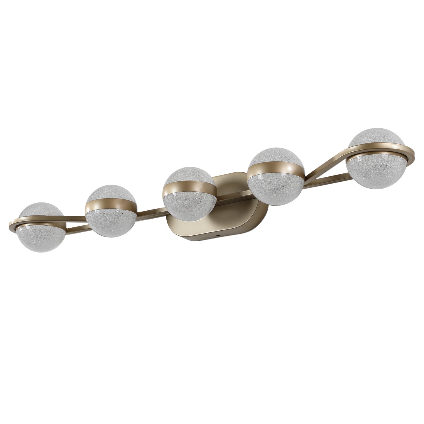 Modern Bathroom Vanity Light Fixture - 5 Bulb Crystal Shades