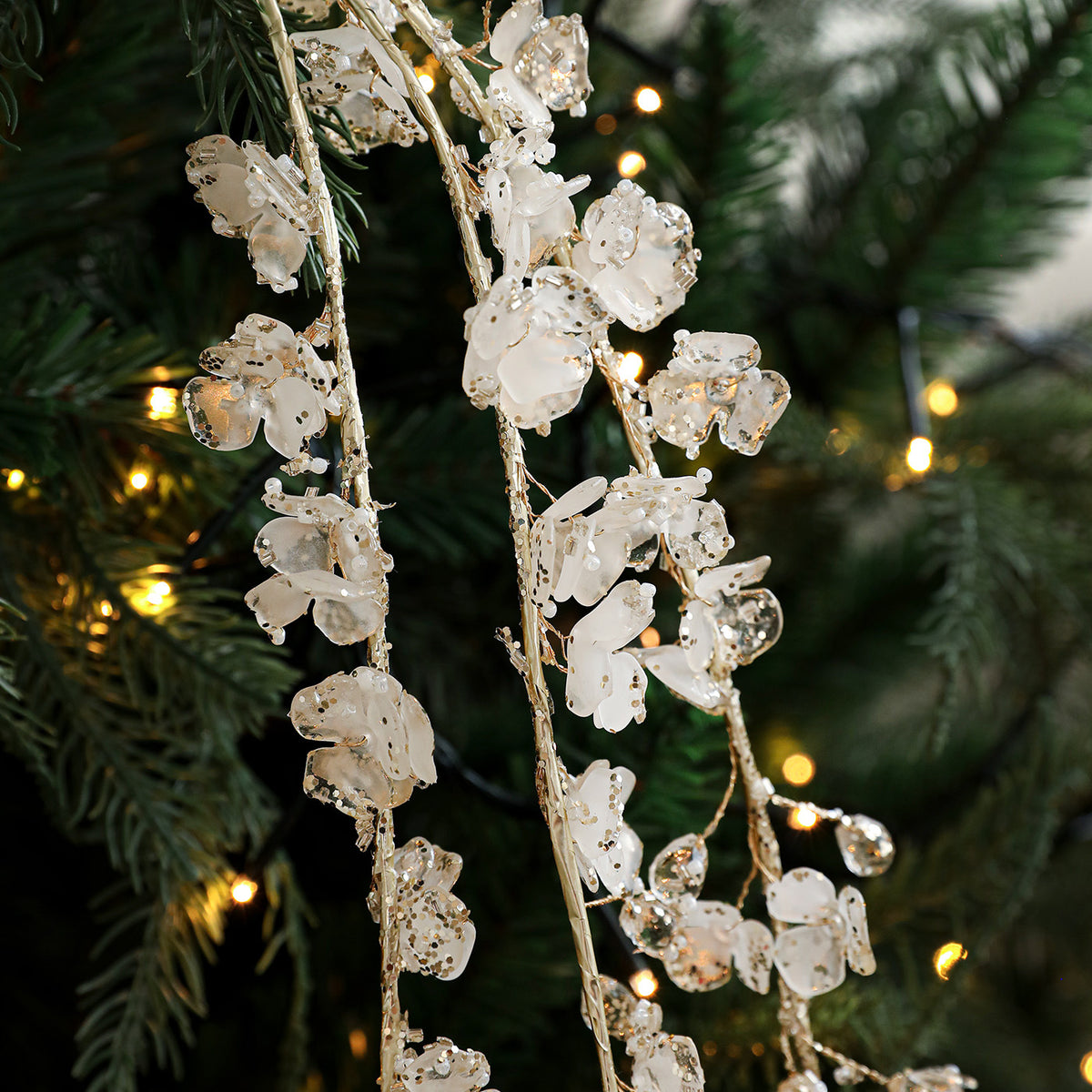 Christmas Acrylic White Crystal Twig Decoration Set for Festive Home Decor
