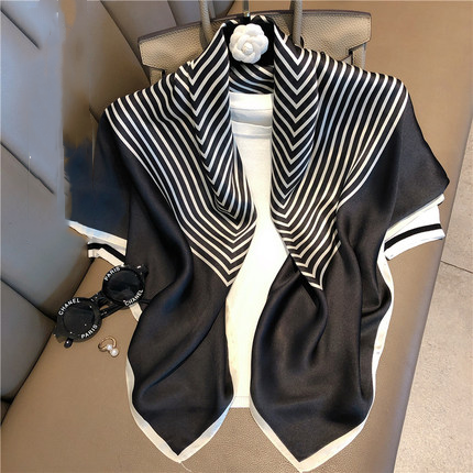 Women's Geometric Square Scarf - Large Polyester Fashion Accessory