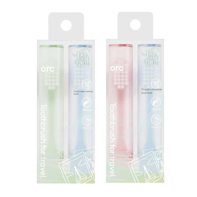 Portable Toothbrush Head Set - Soft Bristle, Travel-Friendly, 2 Pack