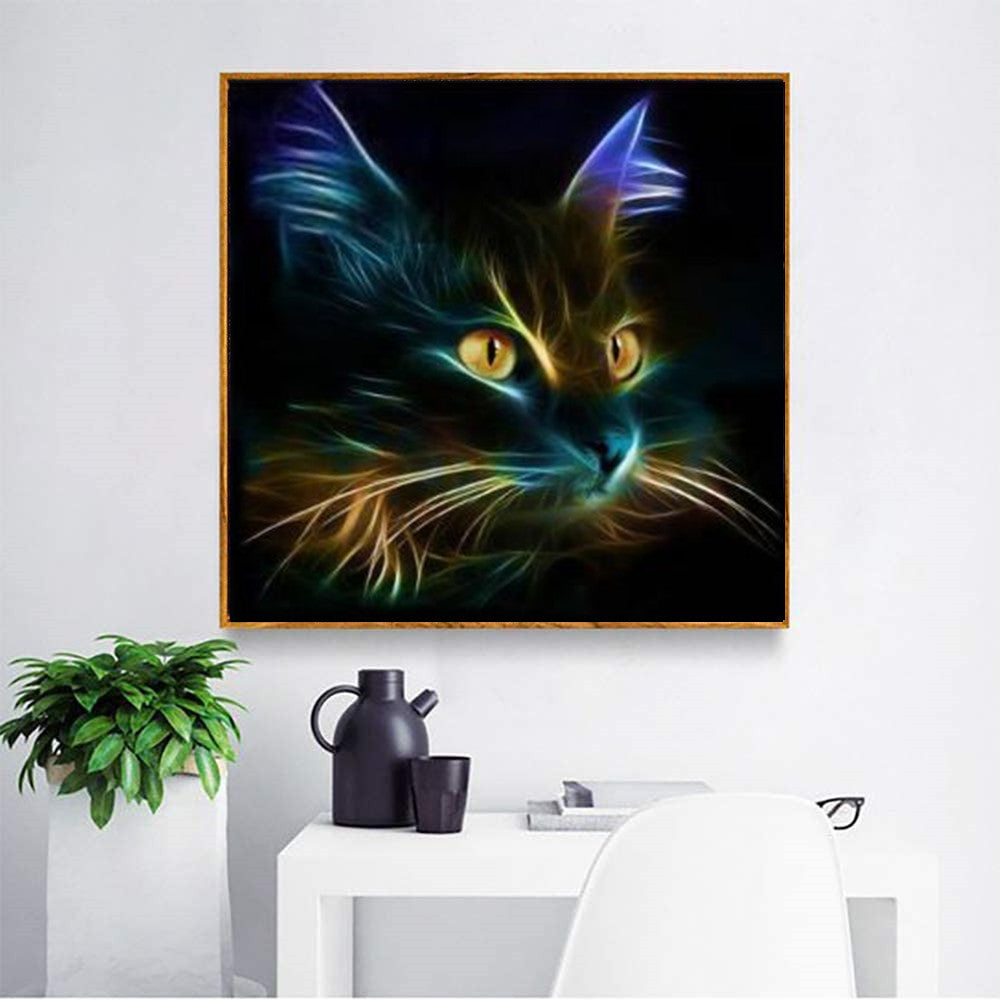Diamond Painting Kit 40x40cm Cat Pattern Home Decor Craft