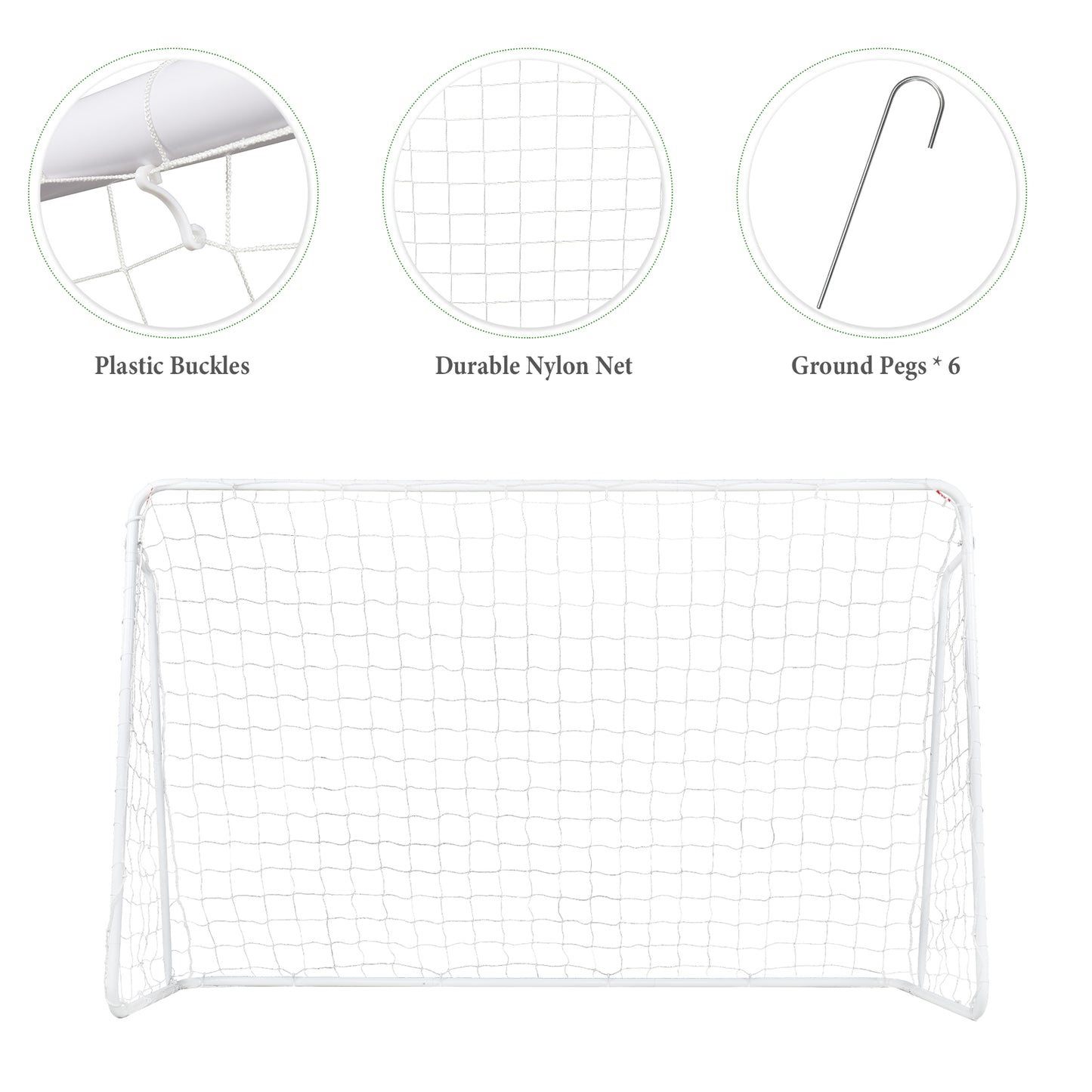 8x5ft Soccer Goal Training Set with Net & Ground Stakes