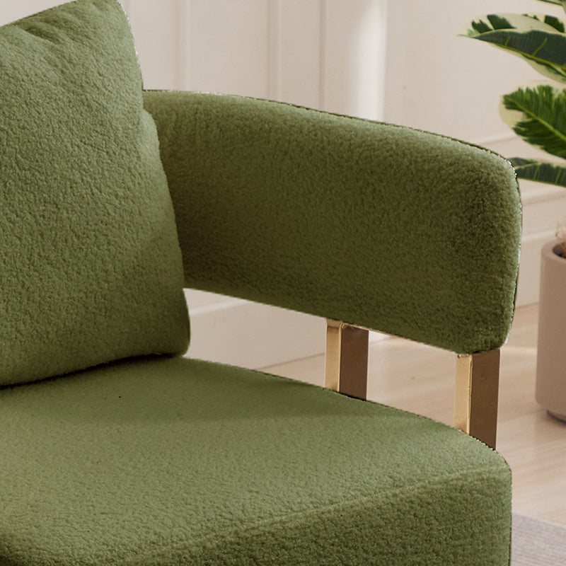 Modern Green Decorative Chair with Gold Metal Legs - Teddy Upholstered
