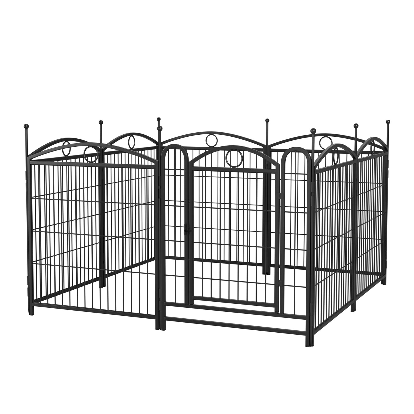 Indoor Outdoor 32 Inch Metal Dog Playpen with Doors - Heavy Duty Pet Fence
