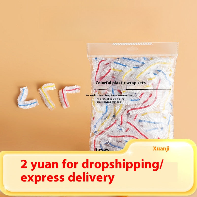 Disposable Food Grade Plastic Cover Pack - Elastic Fresh-Keeping Wrap