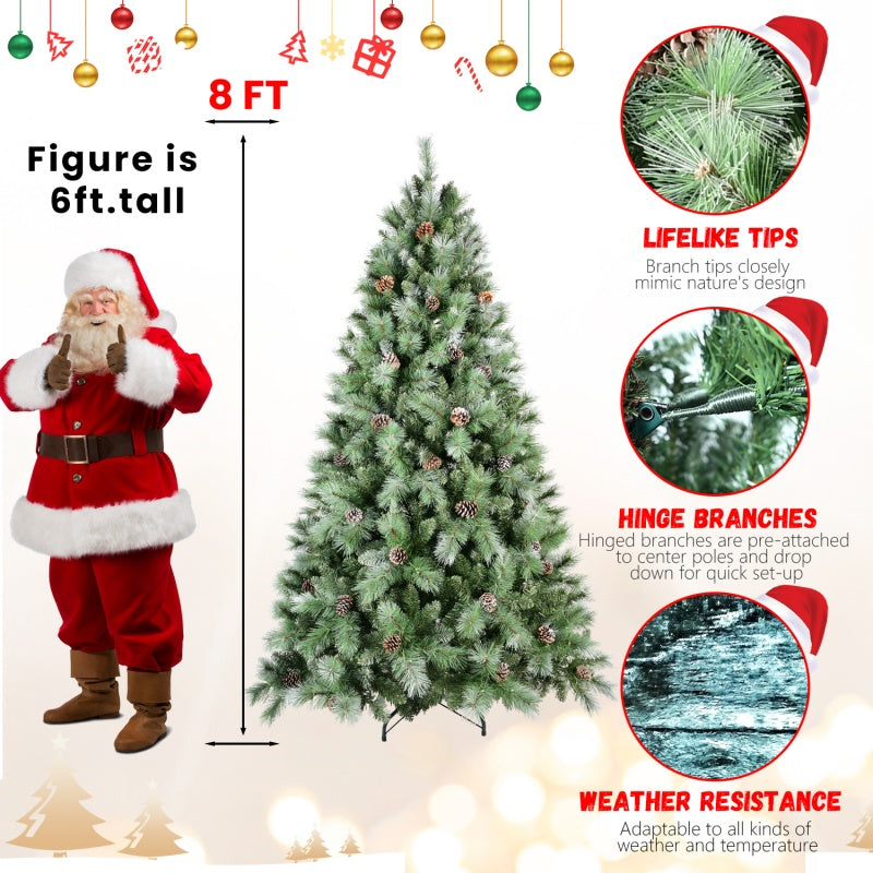 PVC Christmas Tree - Mixed Pine Cone Decoration, Multiple Heights