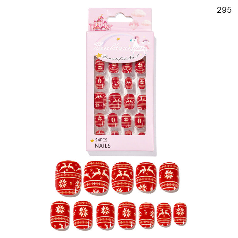 Christmas Kids Nail Stickers 24 Pieces Wearable Nail Art for Children