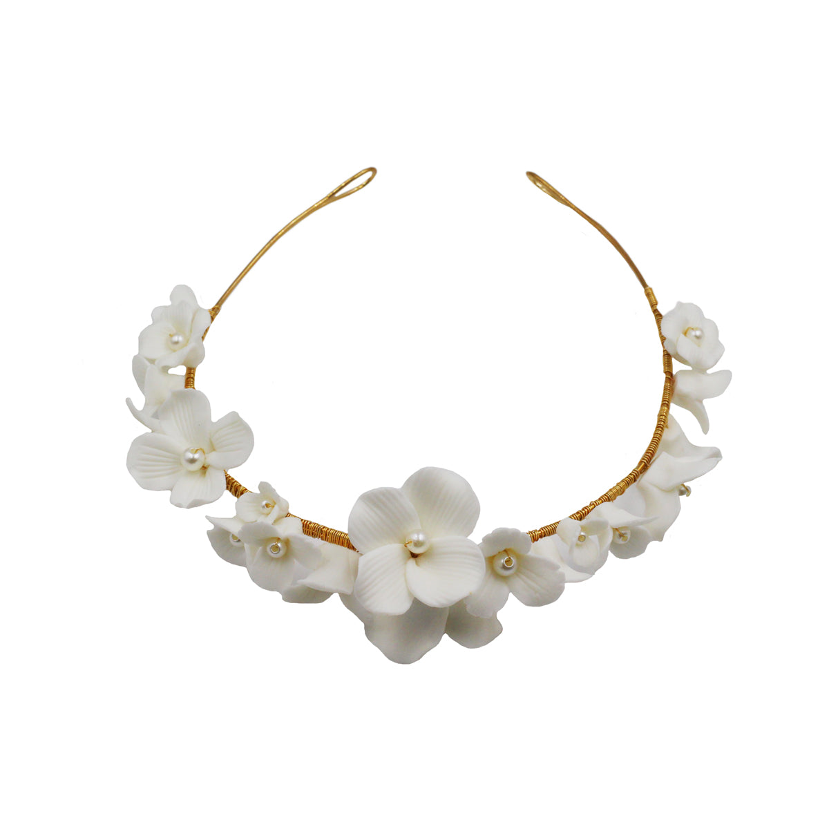 Ceramic Flower Bridal Hair Accessories Set