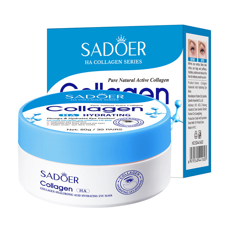 Collagen Hyaluronic Acid Eye Mask for Skin Care - 30 Pairs, All Skin Types