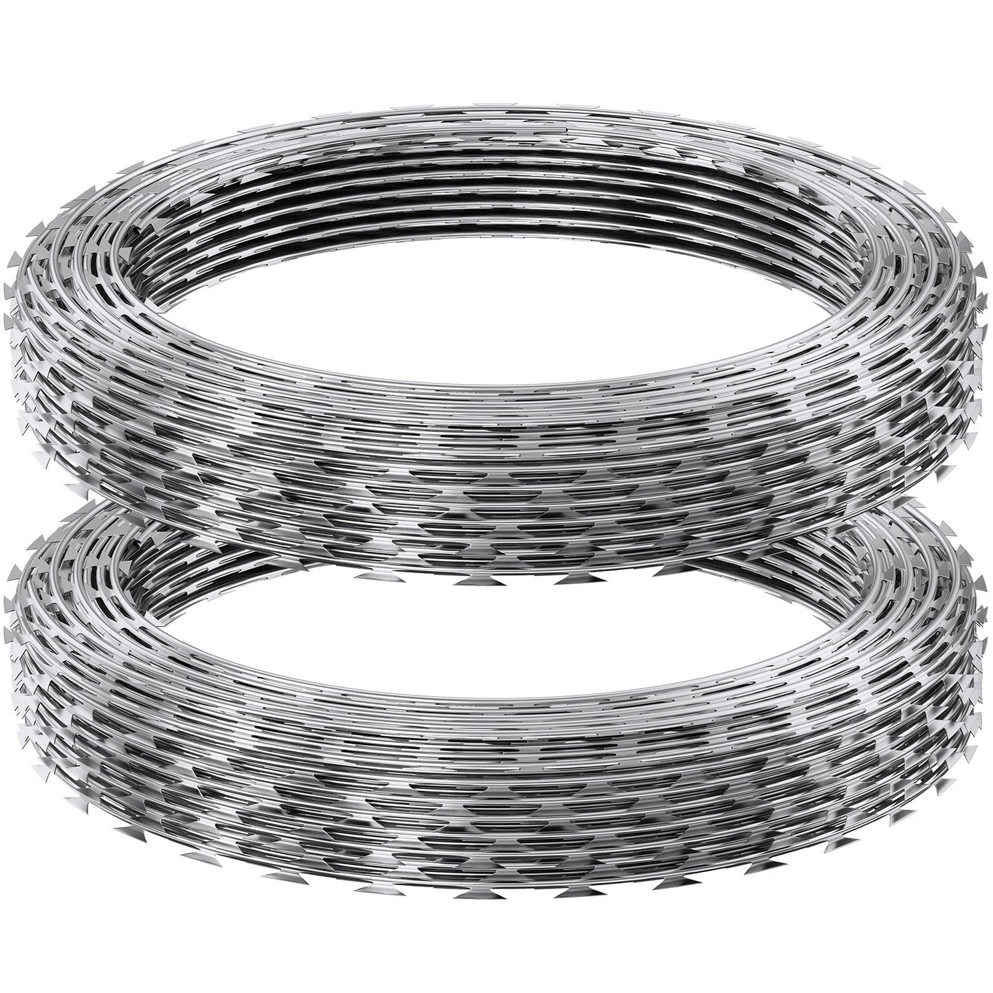 Galvanized Razor Wire Fencing - 98 Ft Security Barrier for Gardens - Silver