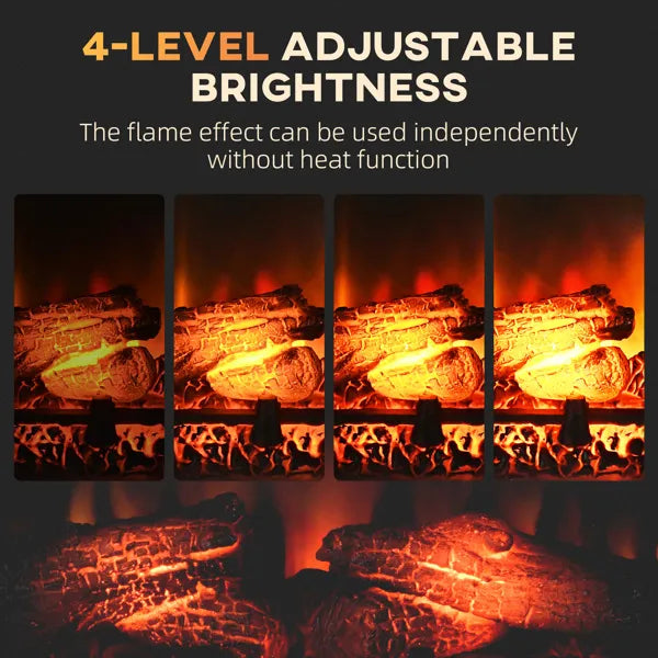 27" Electric Fireplace Insert with Remote Control & Adjustable Brightness