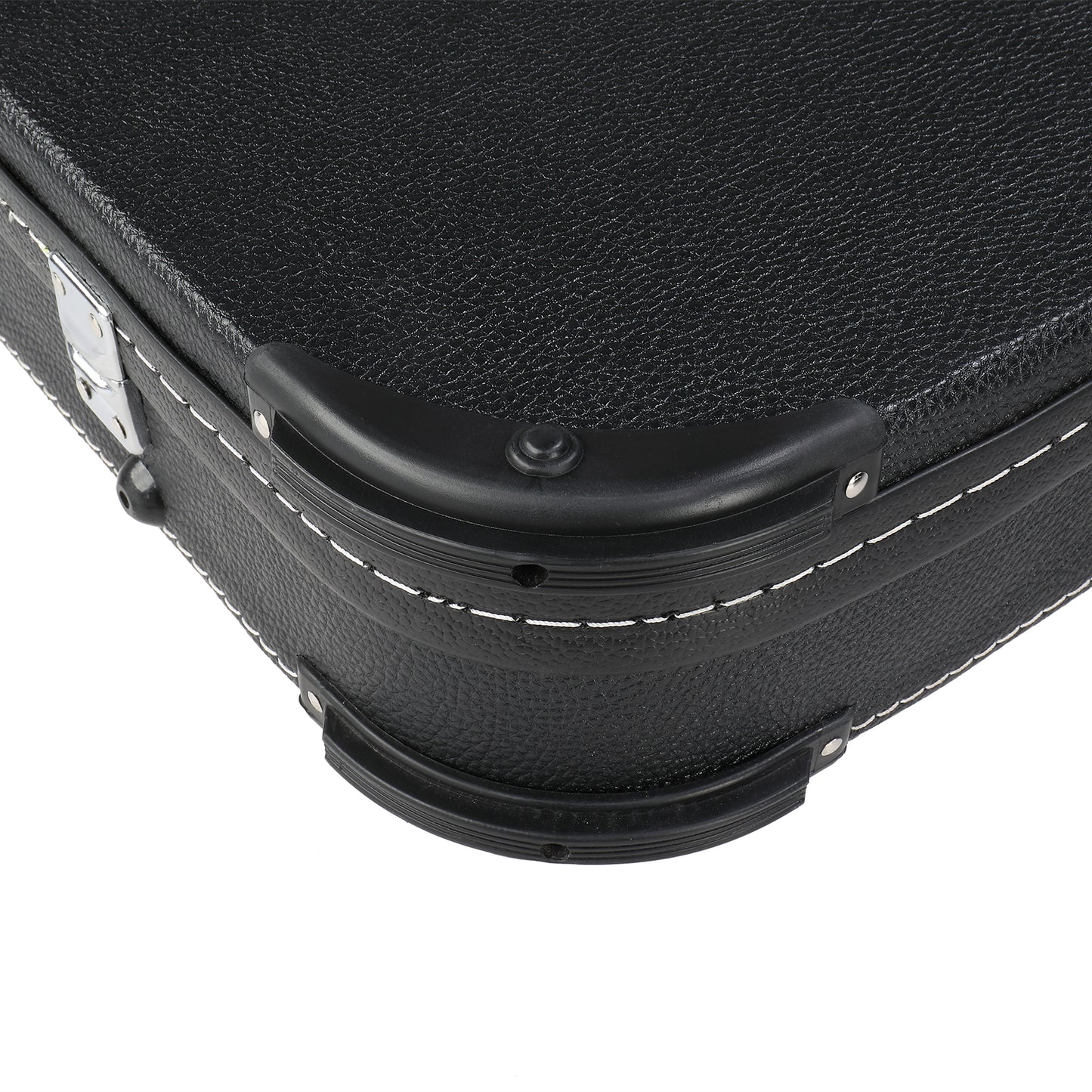 Electric Guitar Hard Case - Black Leather Square Design