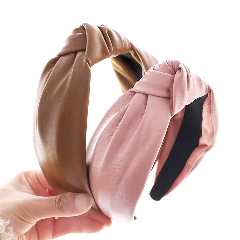 Leather Hair Clip Headband for Women