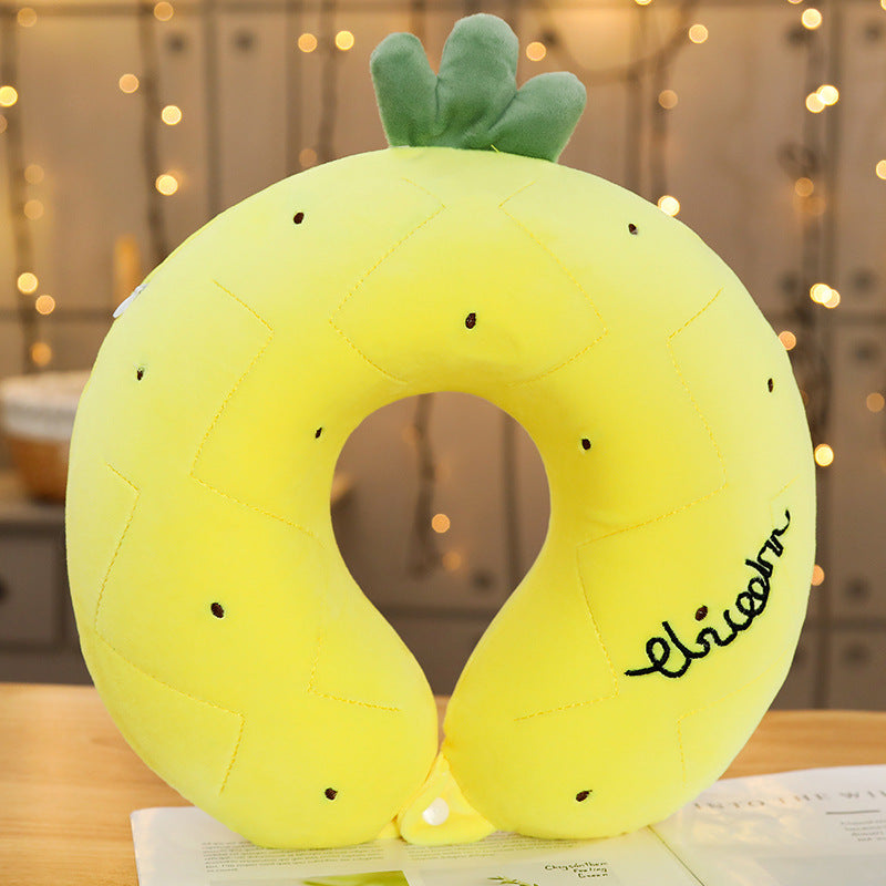 Cartoon Memory Cotton U-Shaped Cervical Pillow - Adjustable Colors