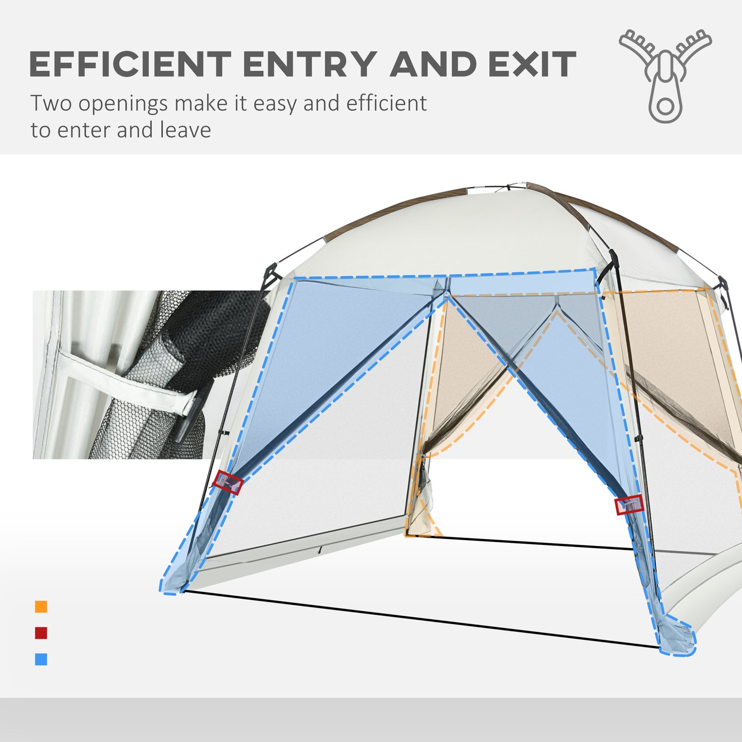 10x10 Screen Tent with UV50+ Protection - Easy Setup for 6-8 People