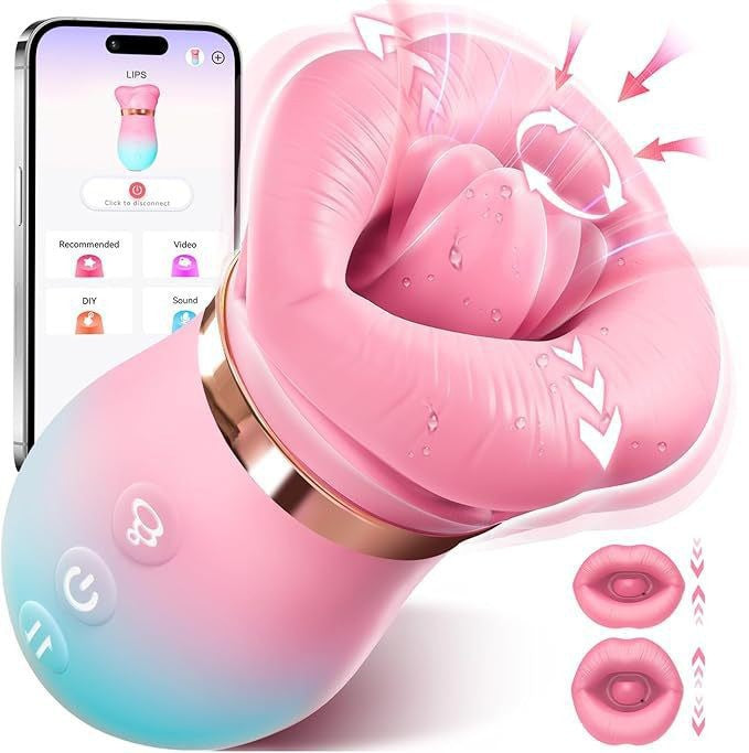Female Tongue Licking Sucking Vibrator - Negative Suction, Multiple Variants
