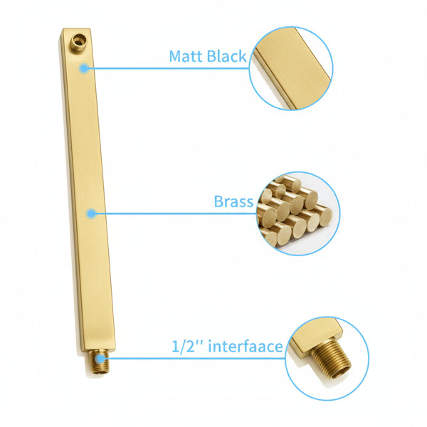 Rain Shower System Brushed Gold 10-Inch Rainfall Shower Head with Handheld Sprayer & Tub Spout