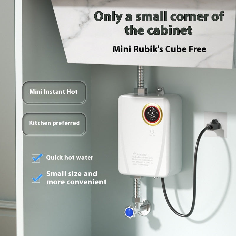 Small Water Heater for Kitchen and Bathroom - Compact, Adjustable Power