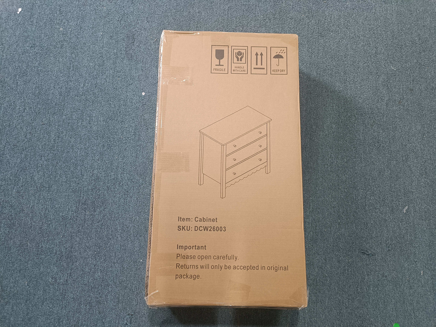 White 3 Drawer Dresser - Modern MDF Storage Cabinet